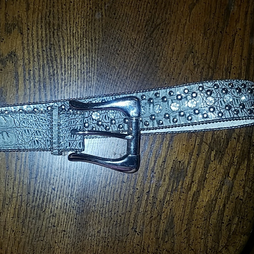 Guess Rhinestone Studded Gray Belt